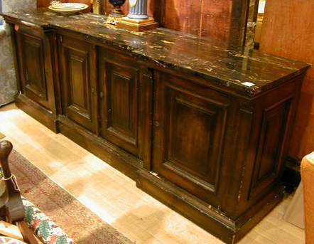 Lot image - Georgian Style Marble Top Painted Server