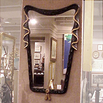 Lot image - Neoclassical Style Painted and Parcel Gilt Mirror