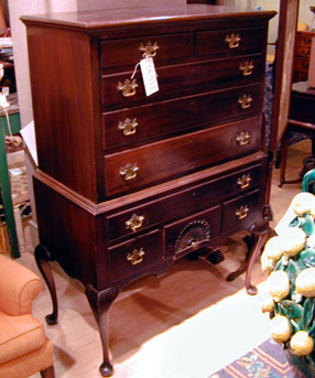 Lot image - Queen Anne Style Mahogany Chest on Stand