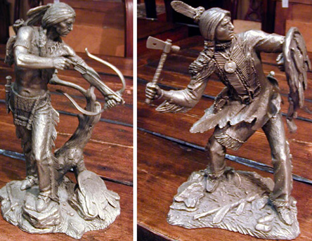 Lot image - Two Pewter Sculptures of Native Americans