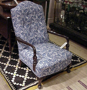 Lot image - Upholstered Mahogany Armchair