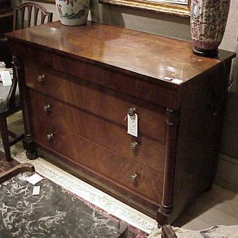 Lot image - Empire Style Mahogany Chest of Drawers