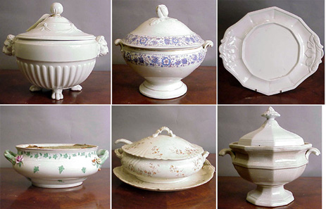 Lot image - Group of Six Porcelain Tureens and Underplates