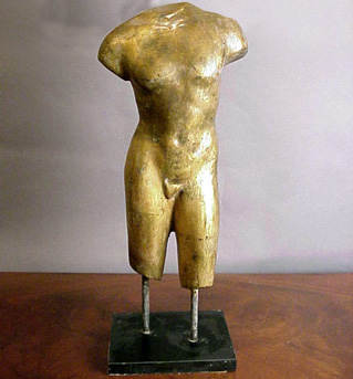 Lot image - Gilt-Metal Sculpture of a Torso