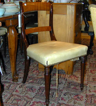 Lot image - Set of Five Regency Style Mahogany and Maple Dining Chairs