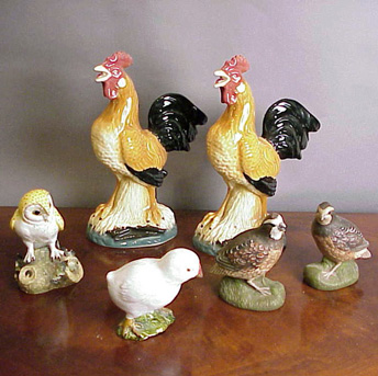 Lot image - Group of Six Continental Ceramic Bird Figures