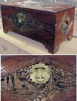 Lot image - Asian Style Cedar Map Trunk