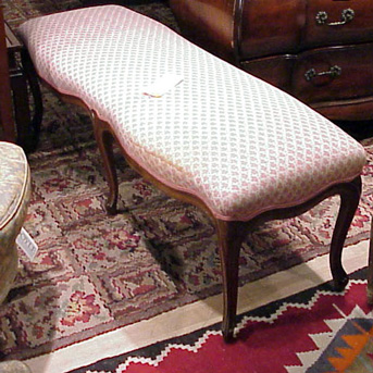 Lot image - Louis XV Style Upholstered Fruitwood Bench