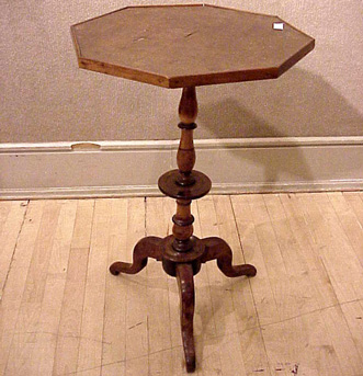 Lot image - Georgian Style Burl-Wood Candle Stand