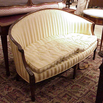 Lot image - Georgian Style Upholstered Mahogany Settee