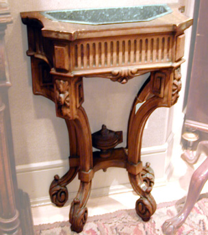 Lot image - Pair of Louis XV Style Marble Top Fruitwood Consoles