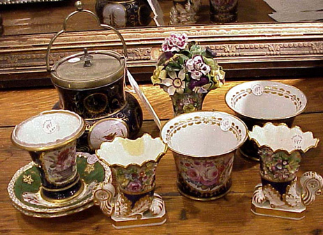Lot image - Group of Nine English and Continental Porcelain Articles