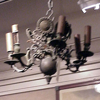 Lot image - Baroque Style Patinated-Metal Six-Light Chandelier
