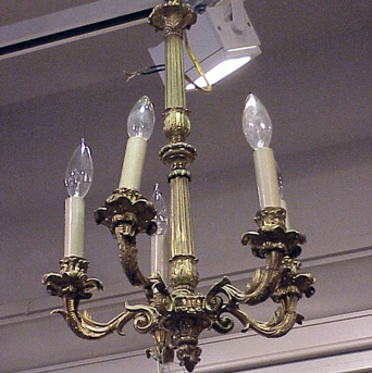 Lot image - Louis XVI Style Gilt-Bronze Four-Light Chandelier