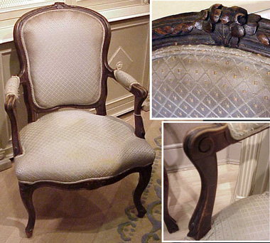 Lot image - Pair of Louis XV Style Upholstered Walnut Armchairs