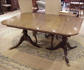 Lot image - Regency Style Mahogany Double-Pedestal Dining Table