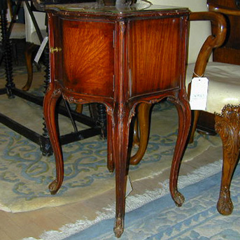 Lot image - Louis XVI Style Glass Top Mahogany Side Cabinet