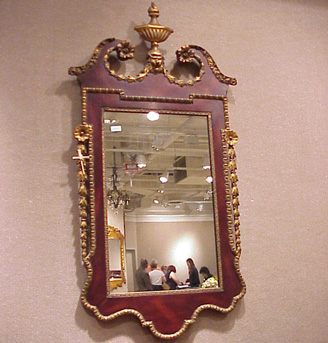 Lot image - Georgian Style Gilt-Decorated Mahogany Mirror