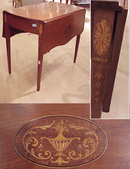 Lot image - Regency Style Marquetry Inlaid Mahogany Pembroke Table