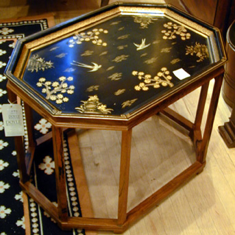 Lot image - Regency Style Tole Painted Tray on Stand