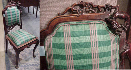 Lot image - Pair of Asian Style Victorian Mahogany Side Chairs