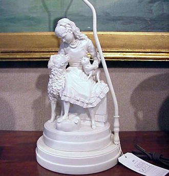 Lot image - Bisque Figural Lamp
