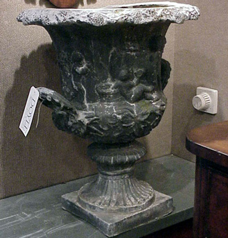 Lot image - Pair of Neoclassical Style Lead Urns