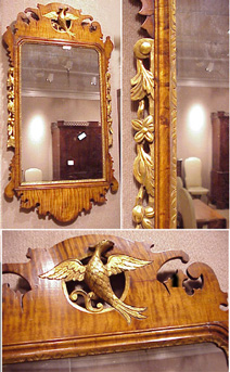 Lot image - Pair of Georgian Style Mahogany and Gilt Carved Wood Mirrors