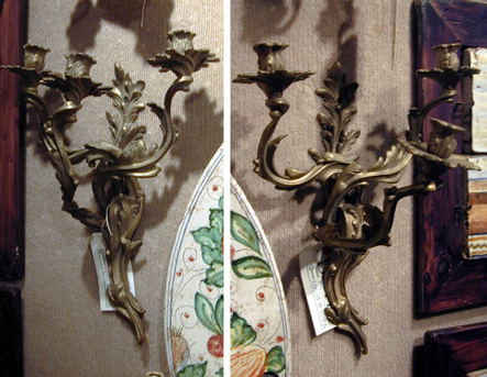 Lot image - Pair of Louis XVI Style Gilt-Metal Three-Light Sconces