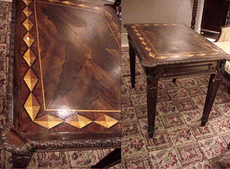 Lot image - Louis XV Style Inlaid Rosewood Writing Table