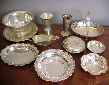 Lot image - Miscellaneous Group of Ten Sterling Silver Articles