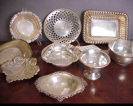 Lot image - Miscellaneous Group of Nine Mexican Silver and Sterling Silver Articles