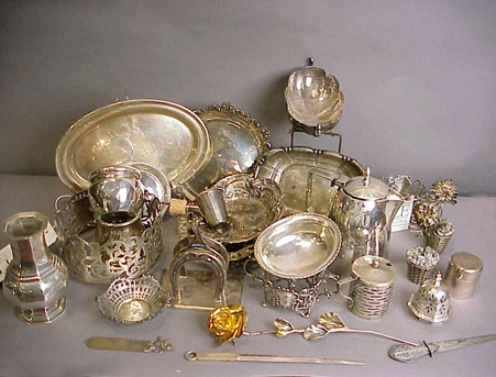 Lot image - Miscellaneous Group of Continental Silver and Sterling Silver Articles