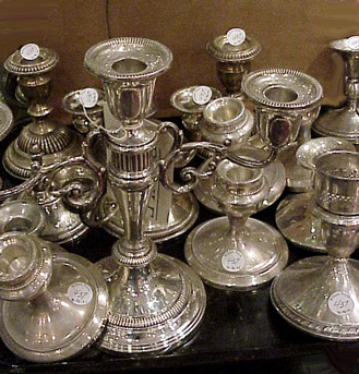 Lot image - Group of Sterling Silver Candlesticks