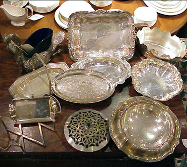 Lot image - Miscellaneous Group of Nine Silver Plated Articles