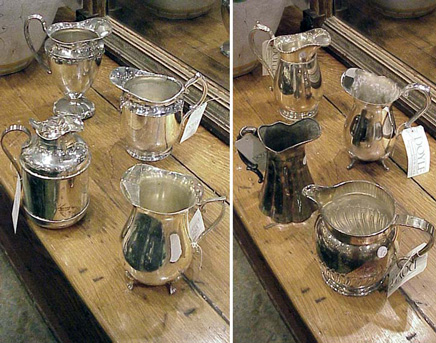 Lot image - Group of Eight Silver Plated Water Pitchers