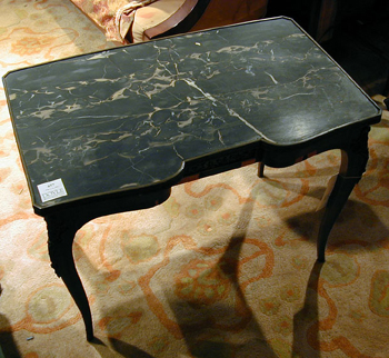 Lot image - Louis XVI Style Gilt-Bronze Mounted Marble Top Mahogany Low Table