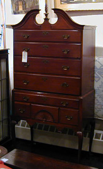 Lot image - Queen Anne Style Mahogany Chest on Stand