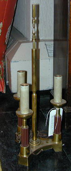 Lot image - Louis XVI Style Brass and Wood Bouillotte Lamp