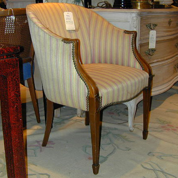 Lot image - Pair of Regency Style Upholstered Walnut Armchairs