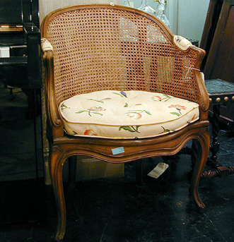 Lot image - Pair of Louis XV Style Upholstered Walnut Armchairs