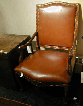Lot image - Louis XV Style Upholstered Mahogany Armchair