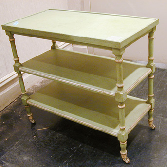Lot image - Pair of Georgian Style Painted Three Tier Side Tables