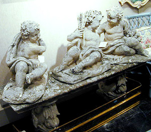 Lot image - Group of Three Cast Stone Putti