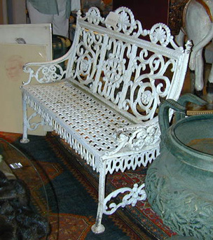 Lot image - American Cast Iron Bench