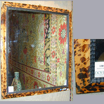 Lot image - Continental Baroque Style Tortoise Shell Mirror