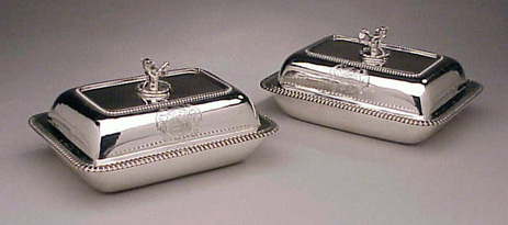 Lot image - Pair of George III Silver Covered Vegetable Dishes
