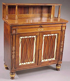 Lot image - Regency Bone Inlaid and Parcel Gilt Rosewood Chiffonier