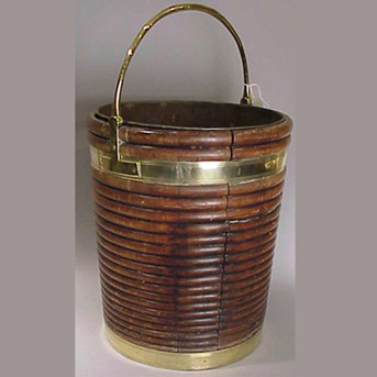 Lot image - George III Brass Bound Mahogany Bucket