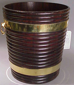 Lot image - George III Brass Bound Mahogany Bucket